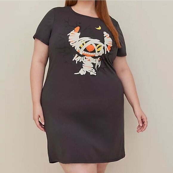 Torrid Disney Lilo and Stitch Plus Size 1X 14-16 Halloween Mummy T-Shirt Dress - Picture 2 of 7